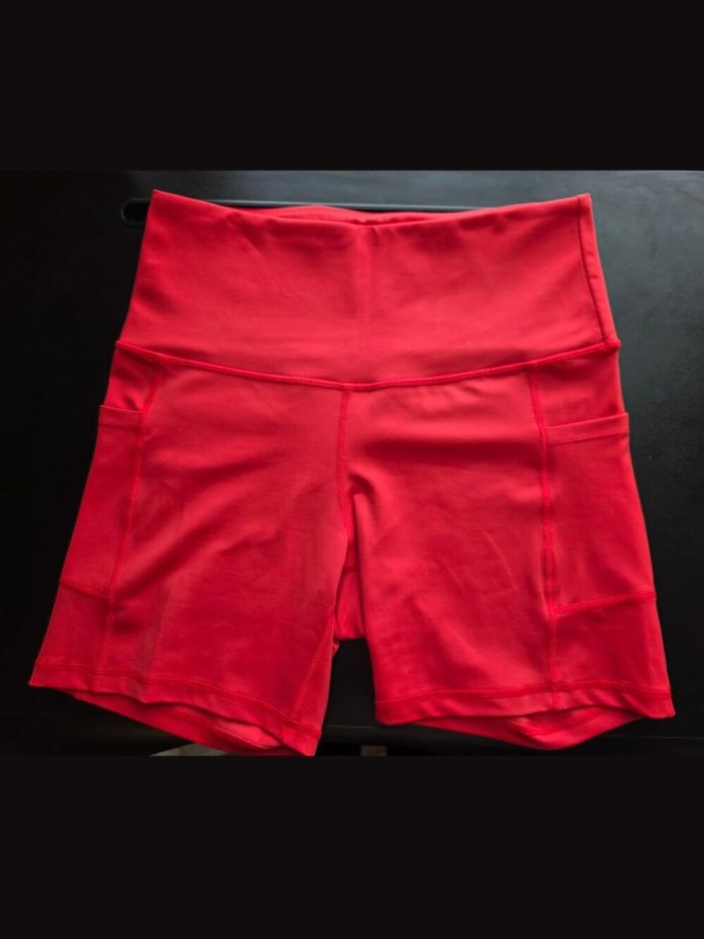 Feed Me Fight Me Red Biker Shorts w/ Pocket - L